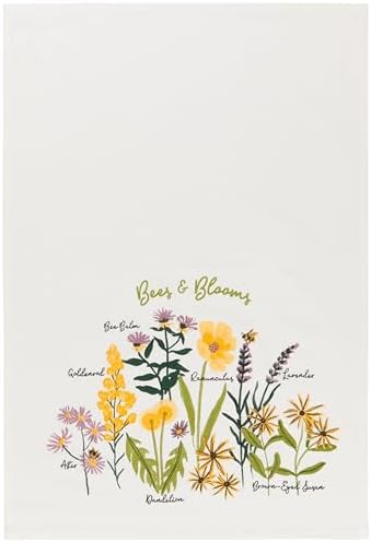 Now Designs Bees & Blooms Bakers Floursack Cotton Dishtowels - Image 2