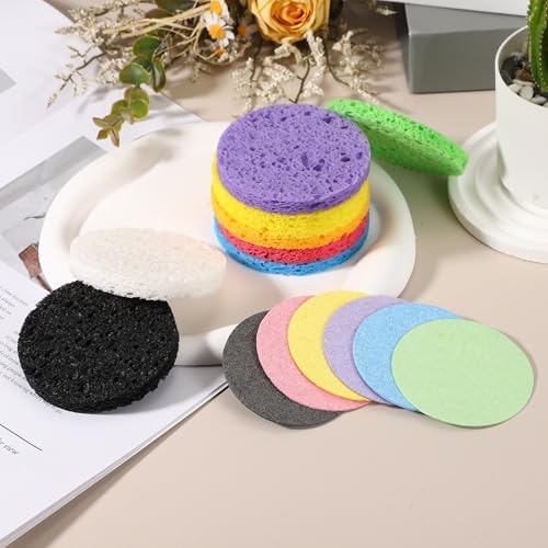 uxcell 20Pcs Cellulose Sponges, Round Kitchen Clean Sponges Non-Scratch - Image 4