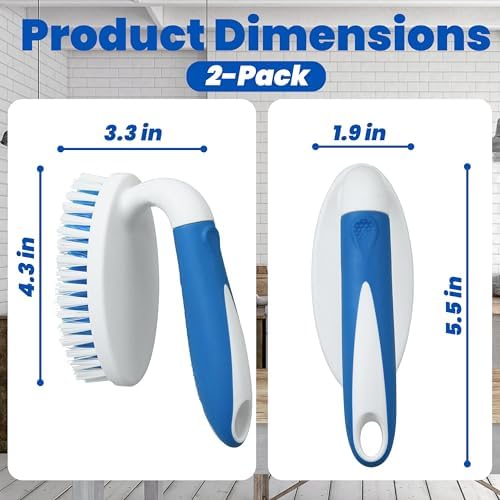 2 Pack Scrub Brushes with Stiff Bristles - Image 2