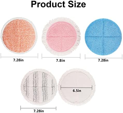 Cordless Electric Mop Pads, 7.28in Round Replacement Pads - Image 2