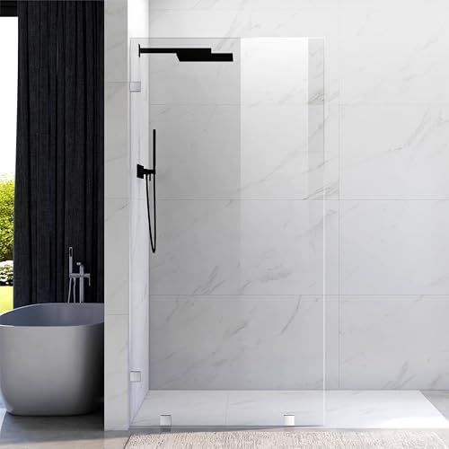 41" W x 80" H Frameless Fixed Shower Glass Panel by UNIKOOSHOWERDOOR
