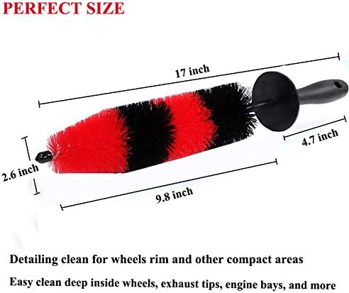 Car Wash Brush with Long Handle, Car Detailing Kit, Wheel Brush 7 Packs - Image 2