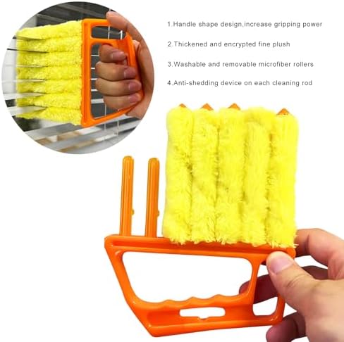 4 PCS Blind Cleaner Duster Tool, 7 Finger Handheld Window Shutters Duster - Image 5