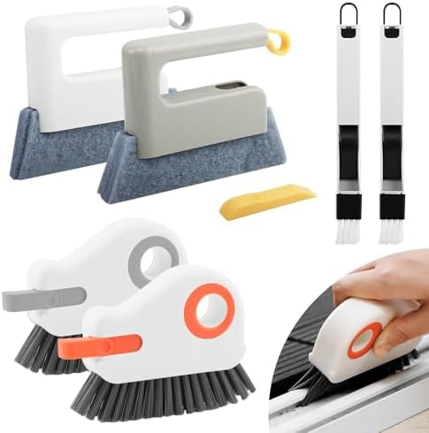 6Pcs Window Track Cleaner with Hard Bristle Brush & Scraper - Image 3