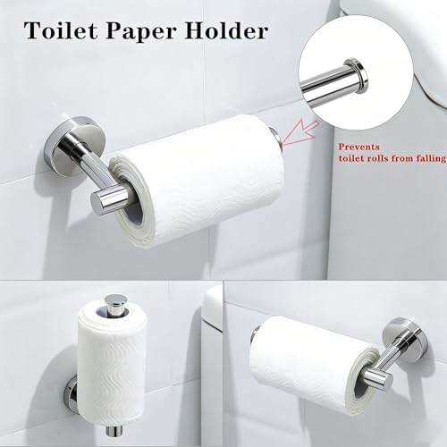 Polished Chrome Bathroom Hardware Accessories Set 5 Piece, Stainless Steel Bath - Image 3