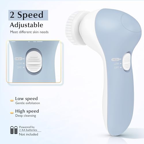 COSLUS Facial Cleansing Brush Face Scrubber, Standard Set - Image 6
