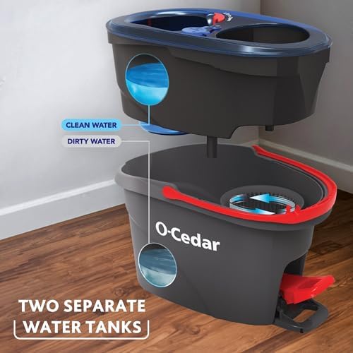 O-Cedar RinseClean Spin Mop & Bucket System | Microfiber Floor Cleaning System - Image 2