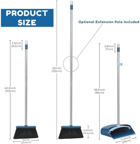 TreeLen Standing Dustpan and Broom Set - Image 3
