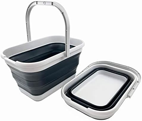 SAMMART 12L Collapsible Rectangular Handy Basket/Bucket/Multiuse Foldable Water - Image 2