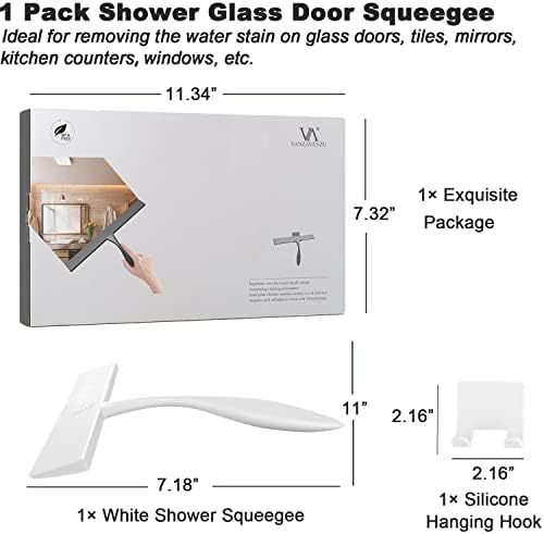 Shower Squeegee for Glass Doors, 11-Inch Silicone Squeegee - Image 3