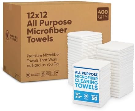 Microfiber Wholesale Bulk 12” X 12” All Purpose Towels Case Quantity | No by MicrofiberWholesale