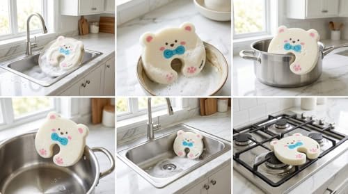 4 Pack Cute Animal Cellulose Sponges - Image 2