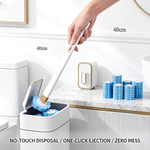 Disposable Toilet Brush with 48 Refills Holder Wall Mount Scrub kit - Image 6