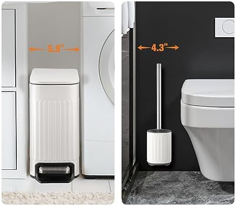 TrashAid 1.6 Gal Slim Bathroom Trash Can - Image 2