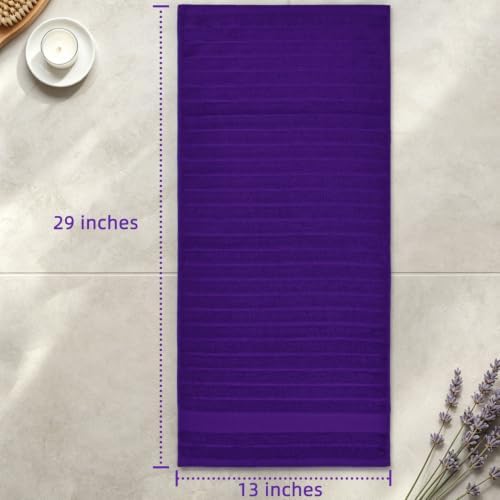 Jacquotha Purple Ribbed Hand Towels Set of 2, Cotton Hand Towel 13" x 29" - Image 7