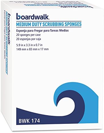 Boardwalk 174 Medium Duty Scrubbing Sponge, 3 3/5 x 6 1/10 by Boardwalk