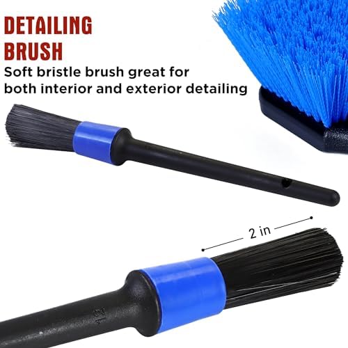 TAKAVU Wheel & Tire Brush, Stiff Bristle Short Handle, Scratch-Safe - Image 4