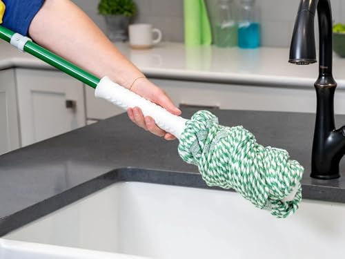 2-Pack 55.5" Cotton Mop with Grip & Click Ratchet, Wide Head Covers 50% More - Image 4