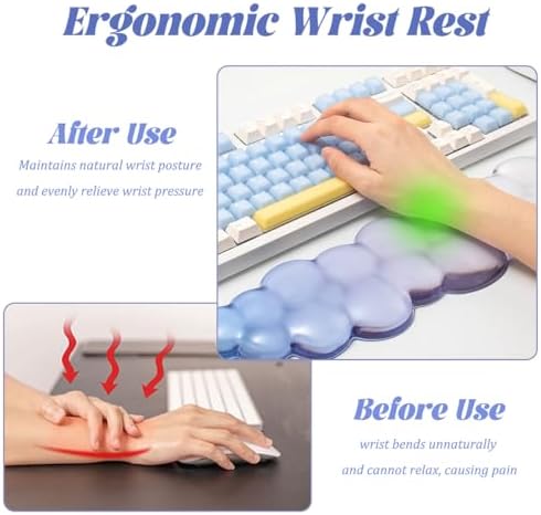 Gel Keyboard Wrist Rest Cloud Set, - Image 4