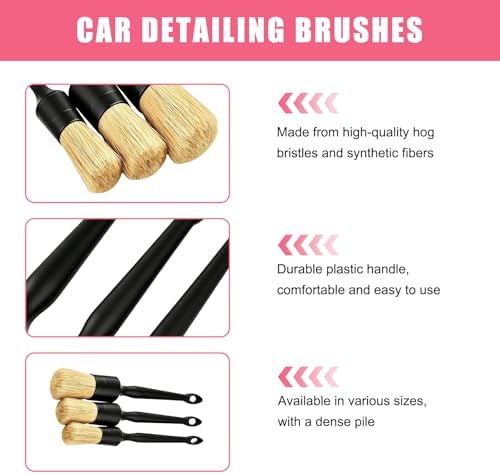 6 PCS Car Detailing Brush Set, Ultra Soft Bristles Auto Cleaning Brush Kit - Image 3