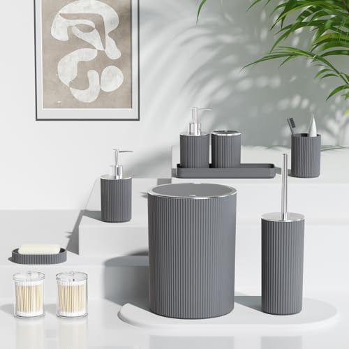 Grey Bathroom Accessories Set - Image 6