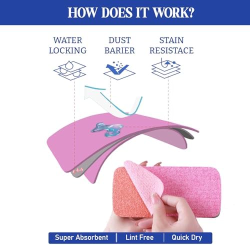 LEAVAQ Microfiber Sponge 4 Pack, Peelable 12-Layer Bathroom Cleaning Pads - Image 3