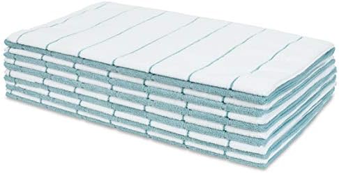 The Clean Store 79289 Microfiber Kitchen Towels, Topaz/White, 12 Pack - Image 3