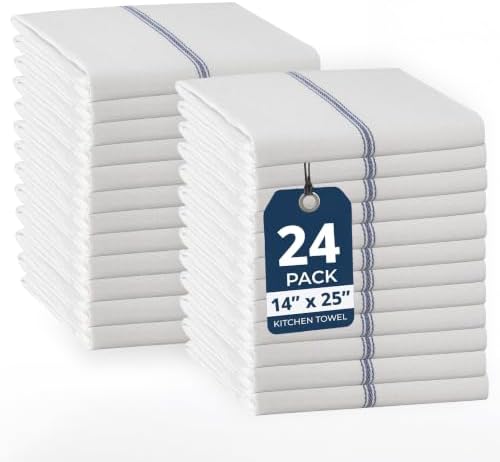 LANE LINEN Kitchen Towels Bulk 100% Cotton Commercial 24 Pack by LaneLinen