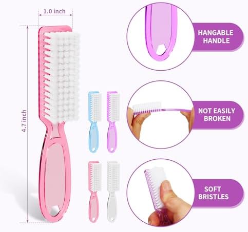 SQULIGT 12 Pcs Handle Grip Cleaning Brushes, Hand Fingernail Nail Scrub - Image 2