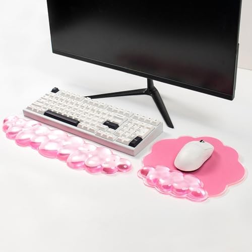 Pink Cloud Gel Wrist Rest for Keyboard and Mouse - Image 2