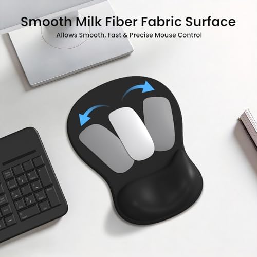 AKIT Ergonomic Mouse Pad and Keyboard Wrist Rest Set, Memory Foam - Image 4