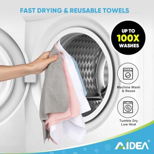 AIDEA Microfiber Cleaning Cloth Roll-75PK, 11.5×11.5" - Image 6
