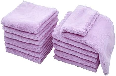 Kyapoo Baby Washcloths 12 Pack 12x12 Inches Microfiber Coral Fleece Extra by Kyapoo