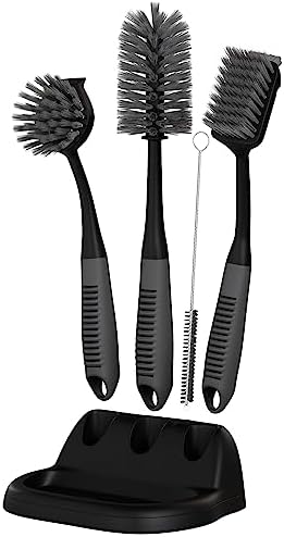 Dish Brush Set of 5 with Holder by TrazonProducts
