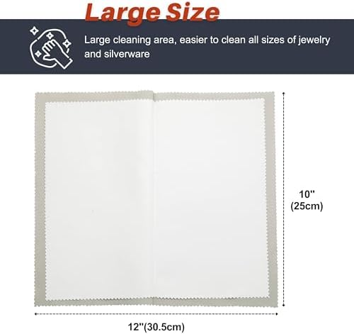 CATIFLIN 3pcs Multi-Layer Jewelry Cleaning Cloth, Large Silver Polishing Cloth - Image 2