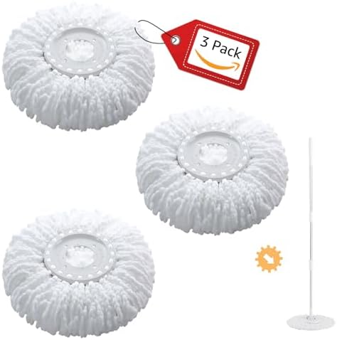 BonusLife 3-Pack Circular Spin Mop Head Refill Replacement by BonusLifeInc