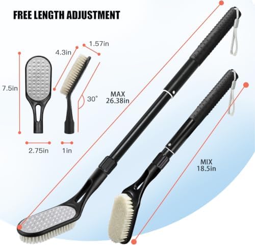 Adjustable Long Handle Foot Scrubber, 2-in-1 Foot Brush - Image 2