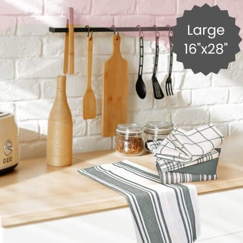 Cotton Clinic Assorted Kitchen Towels 5 Pack – Soft Absorbent Quick Drying - Image 4