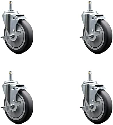 Rubbermaid Mobile Shelf Truck 5 Inch Replacement Caster Set by ServiceCasterCorporation
