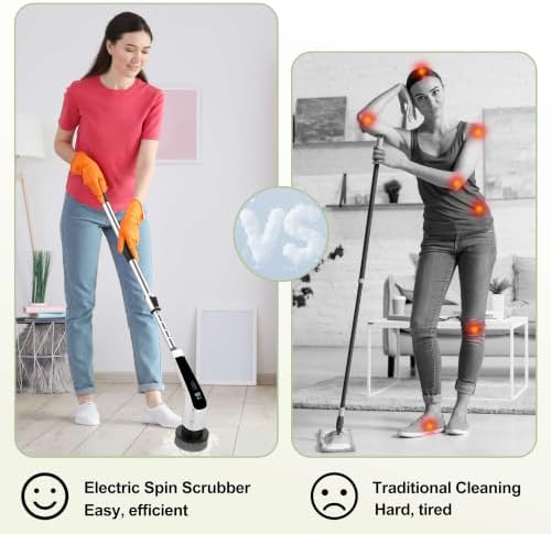 Electric Spin Scrubber, Bathroom Scrubber LED Digital Display - Image 4