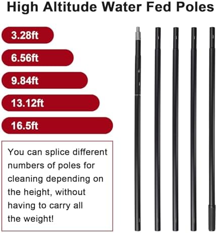16.5ft Water Fed Pole Kit, Rotatable Solar Panel Cleaning Brush & Squeegee - Image 4