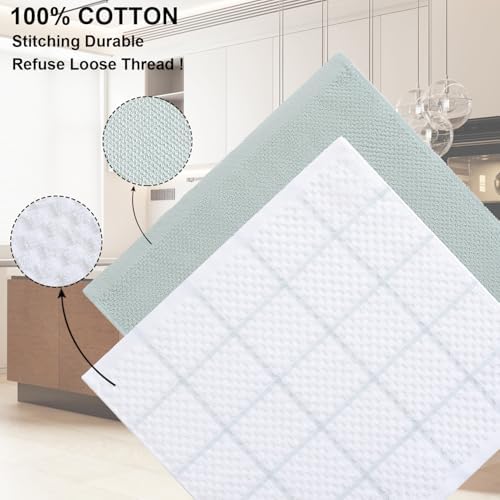 12 Pack Kitchen Towels and Dishcloths Set, 100% Cotton Soft and Absorbent - Image 3