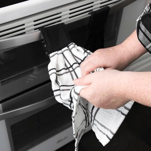 Ritz Premium 100% Cotton Solid and Multi Check Kitchen Tie Towel, Super Soft - Image 4