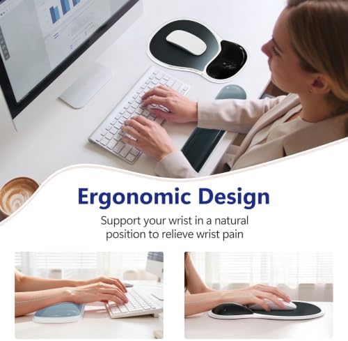 AKIT Ergonomic Gel Mouse Pad & Keyboard Wrist Rest Set - Image 2