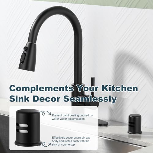 Dishwasher Air Gap Cover for Kitchen, Solid Brass Air Gap Cap - Image 4