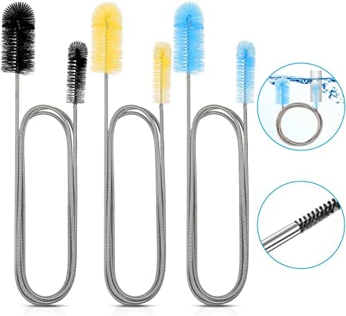 Patelai 3 Pcs Aquarium Filter Hose Brush Stainless Flexible 61 '' by Patelai
