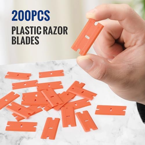 WORKPRO 200 Pack Plastic Razor Blades, Double Edge Scraper Refills - Image 3