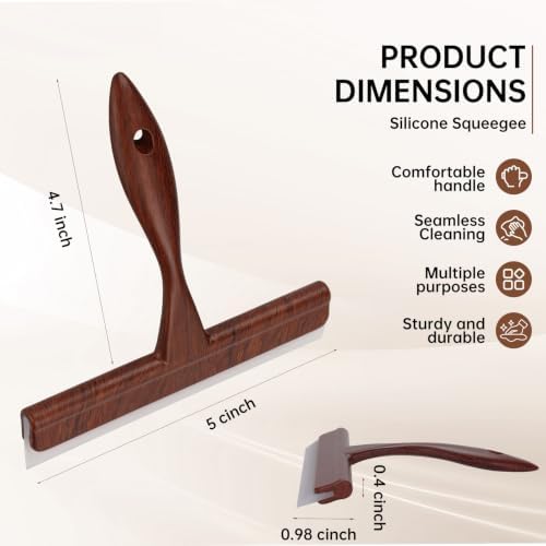 2Pack Silicone Squeegee for Shower Glass Door, Small Squeegee for Window - Image 2