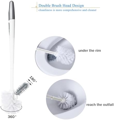 2 Pack Toilet Bowl Brush with Holder - Image 3