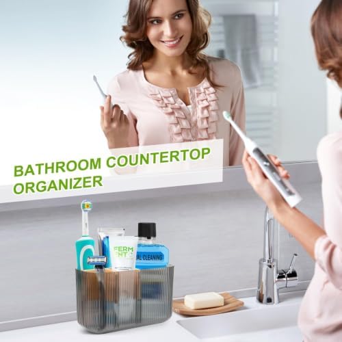 GFWARE Clear Acrylic Toothbrush Holder, 5 Slots Bathroom Storage Organizer - Image 2
